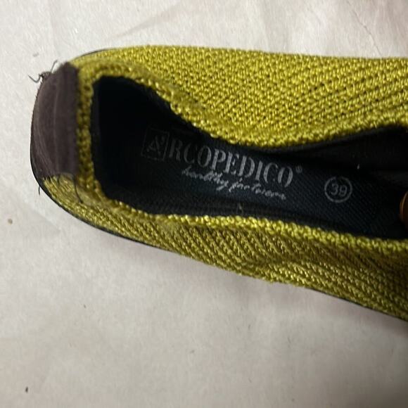 ARCEOPEDICO LS SHOCK YELLOW SOFT KNIT LACE UP SHOES SIZE 39 - Picture 3 of 6